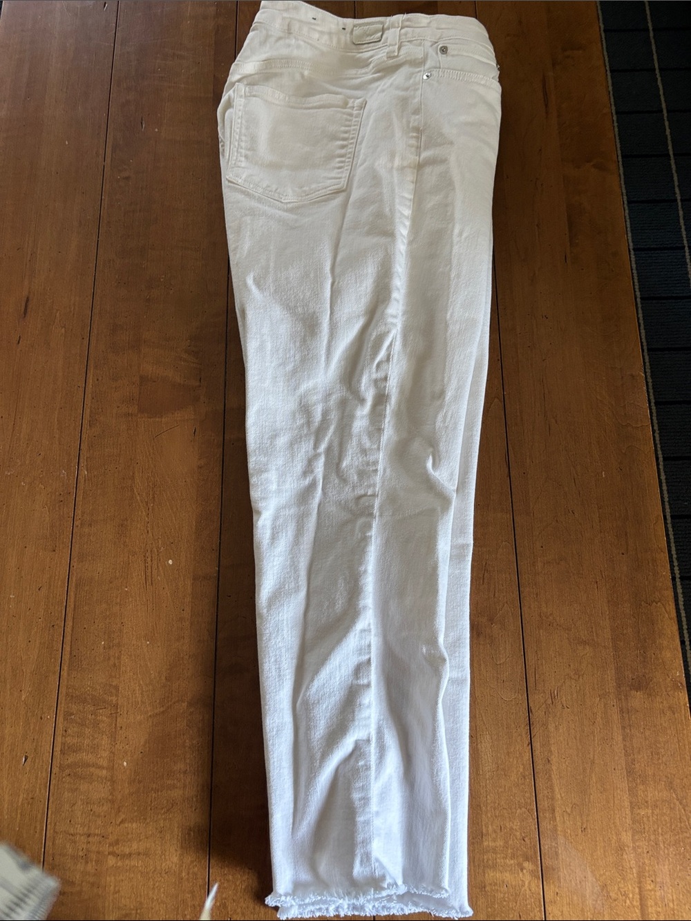 Ralph Lauren White crop frayed pants